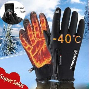 Cycling Gloves Motorcyc Moto Winter Thermal Fece Lined Water Resistant Touch Screen Non-slip Motorbike Riding L221024
