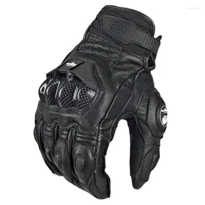 Gants de cyclisme MOTO noir course en cuir véritable MOTO blanc équipe de route gant hommes été hiver haute qualité MOTO