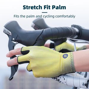 Fietsenhandschoenen mtb half vinger ademende mannen dames sport schokvrij fiets fngerless korte gymhandschoencycling