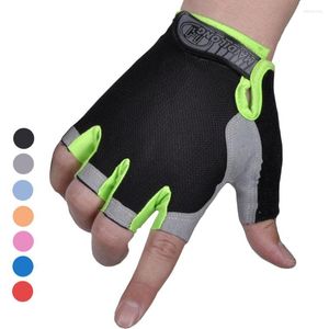 Cycling Gloves One Pair Anti-slip Anti-sweat Men Women Half Finger Breathable Anti- Sports Bike Bicycle Glove