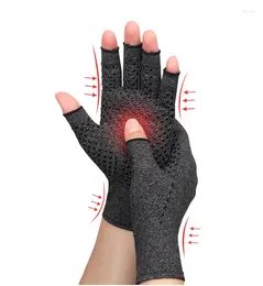 Guantes de ciclismo Fitness al aire libre Medio dedo Silicona antideslizante Rehabilitación Artritis Equitación deportiva Gris