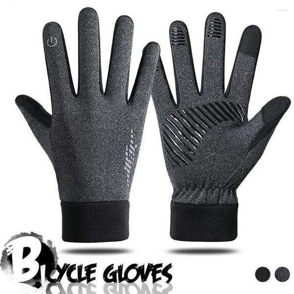 Gants de cyclisme Sports de plein air épais chaud coupe-vent respirant Silicone antidérapant résistant à l'usure écran tactile Ski conduite escalade