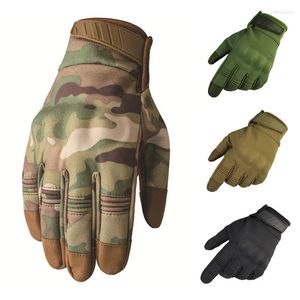 Gants de cyclisme tactiques d'extérieur pour hommes, Camouflage, doigt complet, Protection militaire antidérapante