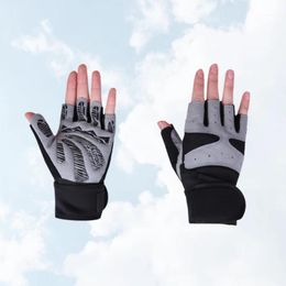 Gants de cyclisme Paire de demi-doigts Fitness Anti-dérapant Gant d'équitation en silicone Absorption Protecteur de paume pour l'entraînement - Taille M (Bla Gloves1