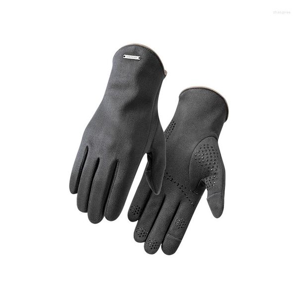 Gants de cyclisme en velours épais pour hommes, écran tactile, équitation en plein air