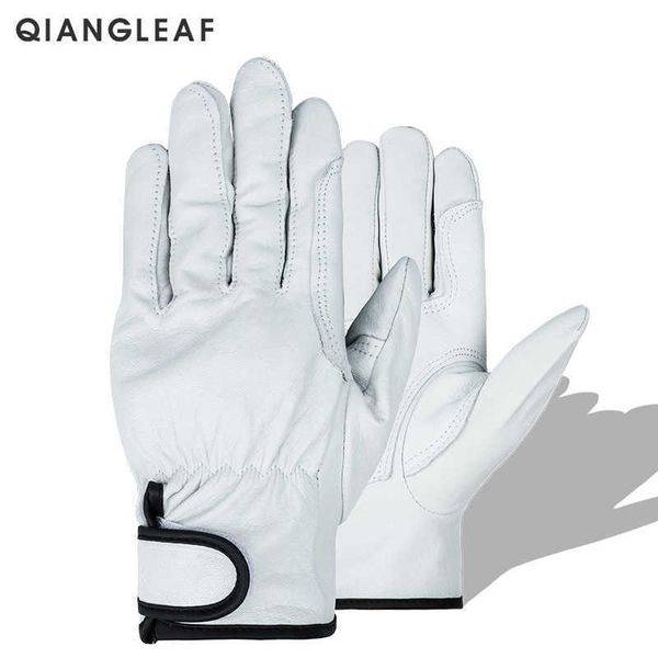 Gants de cyclisme QIANGAF Cuir de vachette Réparation mécanique Protection de la sécurité industrielle Ouvrier ather Men's Garden Whosa mitten 527WNP L221024