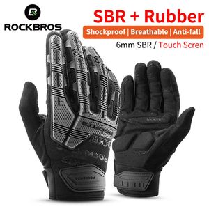 Gants de cyclisme ROCKBROS vélo automne hiver polaire vélo Sport vtt route SBR Pad antichoc respirant doigt complet 231121