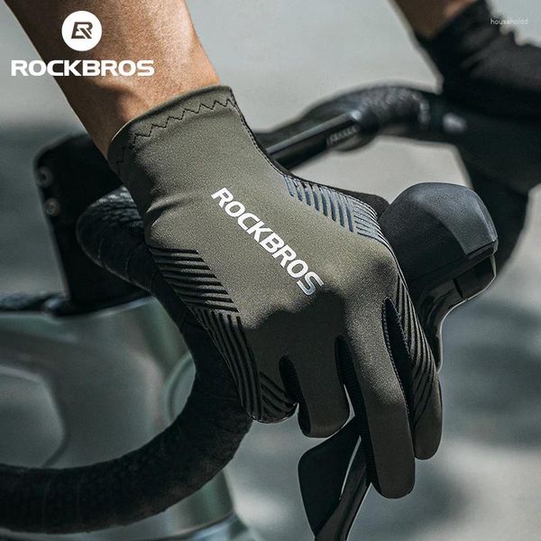 Gants de cyclisme ROCKBROS respirant écran tactile vélo doigt complet antidérapant SBR antichoc vtt vélo de route