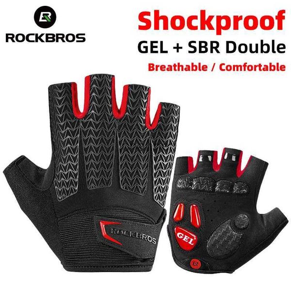 Gants de cyclisme ROCKBROS gants de cyclisme été GEL demi doigt antichoc respirant hommes femmes vtt équipement de vélo de route accessoires de vélo YQ231129