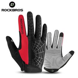 Gants de vélo ROCKBROS Doigt complet Gants de vélo Respirant Antichoc Écran Tactile Vélo Long Gants Printemps Été VTT Route Gants De Vélo 230609