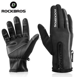 Gants de cyclisme ROCKBROS écran tactile gants de vélo hiver thermique coupe-vent chaud doigt complet gant de cyclisme anti-dérapant Bicyc gants pour hommes femmes HKD230720