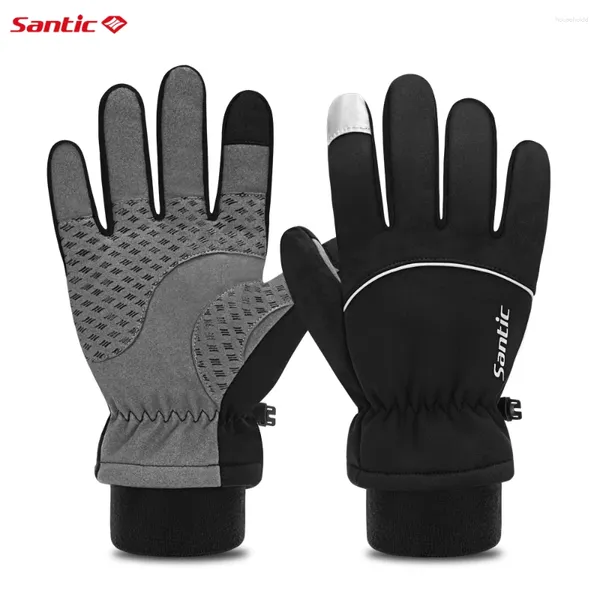 Guantes de ciclismo Santic 2024 invierno mantener caliente MTB bicicleta montar deportes completo Fitness al aire libre absorción de impactos Unisex