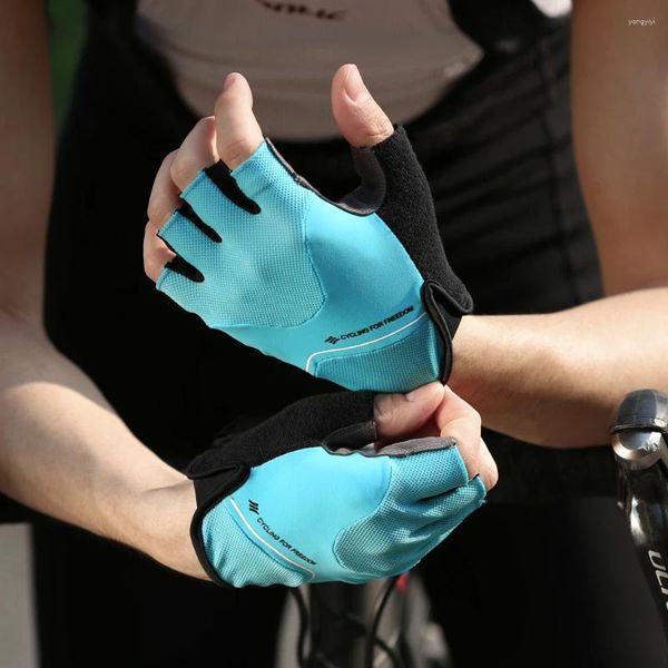 Santic – gants de cyclisme pour hommes et femmes, doigt court, vélo de route, demi-respirant, maille confortable, taille asiatique