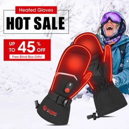 Fietshandschoenen Verlosser Warmte Winter Wanten Ski Verwarmde Oplaadbare Eelctric Batterij voor Mannen Vrouwen Warm Houden Buitensporten 230729