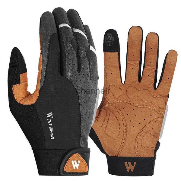 Guantes de ciclismo Deportes Dedo completo Rápido y sensible Yema del dedo Pantalla táctil Agarre ajustado Antideslizante Absorción de golpes Montar guantes de bicicleta YQ231129