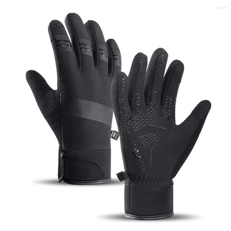 Rowerowe rękawiczki sportowe zimowe wodoodporne wiatroodporne ciepłe ekran dotykowy przeciwpoślizgowy jazda dla mężczyzn kobiety