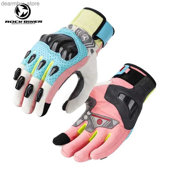 Guantes de ciclismo Guantes de motocicletas de verano Hombres Mujeres Motocross Racing Guantes de carreras completas Guantes de protección Guantes de conducción táctil L48