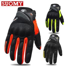 Fietshandschoenen SUOMY Zomer Touchscreen Motorrijden Handschoen Volledige Vinger Mesh Ademend Motocross Luvas Moto MTB Crossmotor 231031