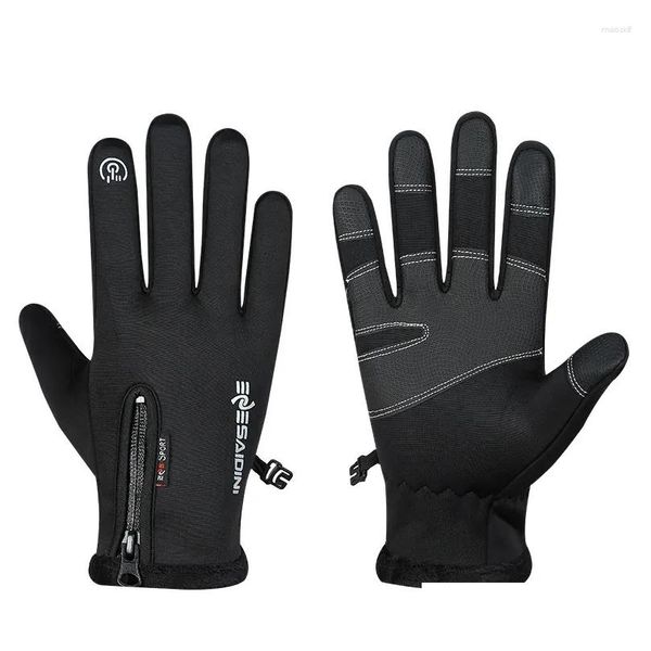 Guantes de ciclismo Invierno térmico para hombres Mujeres Touchsn Cálido Conducción al aire libre Pesca Impermeable Antideslizante Esquí Drop Entrega Deportes Outdo OTA9J