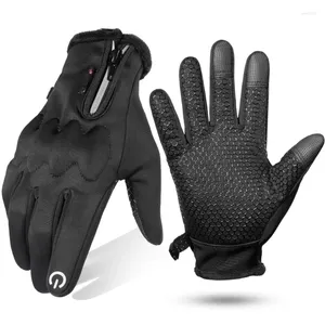 Gants de cyclisme thermiques pour hommes, équitation d'hiver, vélo, Moto, résistant à l'eau, doublure d'écran tactile, gants de ski antidérapants chauffants