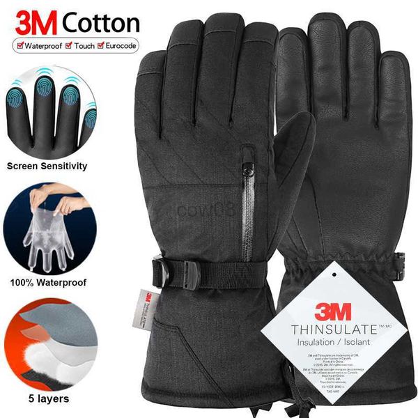 Gants De Cyclisme Thermique Hiver Imperméable Hommes Femmes Gants Écran Tactile Gants Coupe-Vent Sports De Plein Air Chaud Cyclisme Neige Gants De Ski Doigt Complet HKD230720