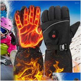 Gants de cyclisme Uni thermique étanche électrique chauffé coupe-vent USB charge pour le ski en plein air randonnée travail livraison directe Sports ou Otd3B
