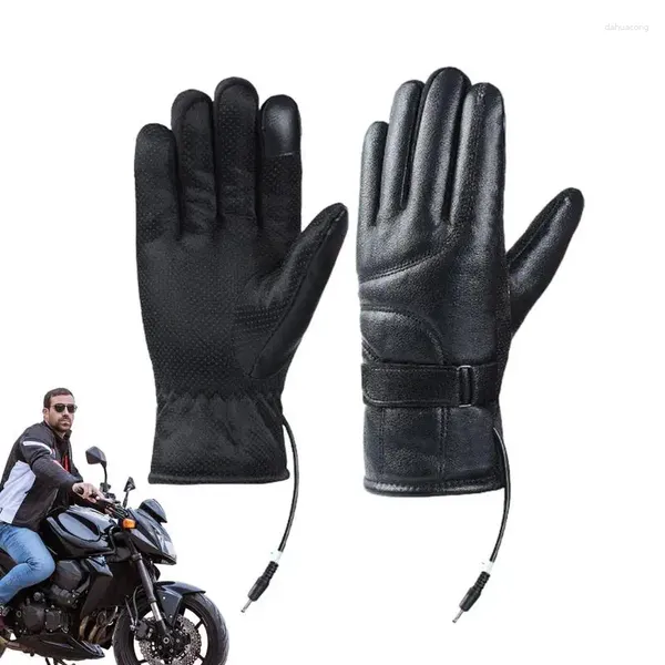 Gants de cyclisme chauffants USB, chauds d'hiver, coupe-vent électrique, écran tactile, doigt complet, moto thermique