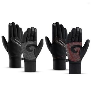 Gants de cyclisme imperméables pour écran tactile, antidérapants, épais, pour Sports de plein air, Ski, chauffe-mains thermique pour la neige