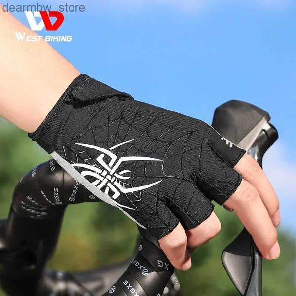 Gants de cyclisme des gants de vélo de vélo d'ouest Half doigt gants de cyclisme cool spider motif d'été gants de vélo de route entièrement fot