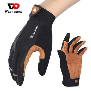 Gants de cyclisme WEST BIKING Hommes Vélo Doigt Complet Antidérapant VTT Vélo De Route Réfléchissant Respirant Gym Sports T221019