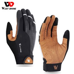 Luvas de Ciclismo WEST BIKING Luvas de Ciclismo Esportivo Tela Sensível ao Toque Masculino Feminino MTB Luvas de Bicicleta Corrida Fitness Ginásio Equitação Moto Luvas de Bicicleta 230801