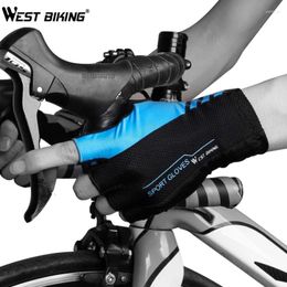 Guantes de ciclismo en bicicleta oeste de verano medio dedo para hombres deportes bancos cortos y transpirables bicicletas s-xl negro