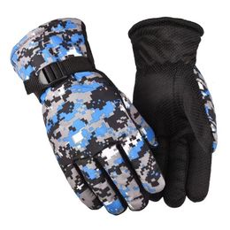 Guantes de ciclismo Guantes de camuflaje cálidos para ciclismo de invierno con tienda de diez yuanes felpa antideslizante gruesa 230418