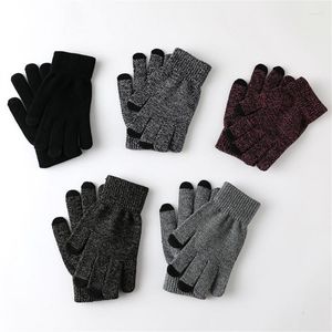 Fietsenhandschoenen Winter warm gebreide fleece volwassen touchscreen rijden vol vinger winddichte buitensporten bergbeklimmen