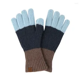 Fahrradhandschuhe für Damen und Herren, lässig, Schneemann, bestickt, H, voller Finger, Winter, warm