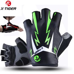 Cycling Handschoenen X-Tiger Cycling Gloves Mens MTB Road Handschoenen Reflecterende Mountain Bike Half Finger Gloves Bicycle Non-Slip Sportshandschoenen 230317