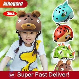 Casques de cyclisme 1/2 / 3pcs Kid Safety Bike Casques High density PC CARTOONS PATAGE CYCLING RIDING ENFANT BICYC CASHETS SKI CASHET DE SÉCURITÉ L48