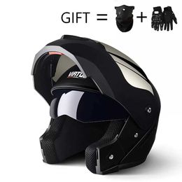 Casques de cyclisme 2019 Casque de course professionnel Casque de moto modulaire à double lentille Casques de sécurité intégral Casco Capacete Casque Moto S M L T221107