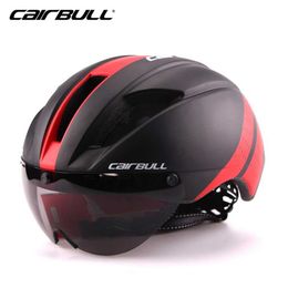 Casques de cyclisme 2022 NOUVEAU CAIRBULL Goggs Casque avec 3 ns TT Aero Casque de route pour hommes Racing Casque entièrement moulé Casco Ciclismo CB-15 HKD230626