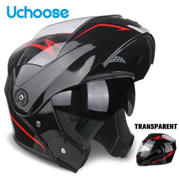 Casques de cyclisme 2022 UCHOOSE Nouveau casque de moto intégral racing avec double pare-soleil Femme homme flip up Double lentille DOT J230213