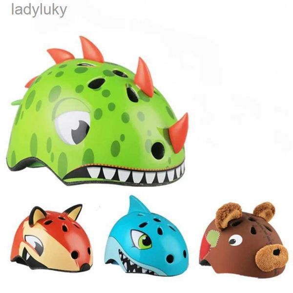 Casques de cyclisme 3-8 ans enfants casques de vélo vélo cyclisme équitation Roller longs patins planche enfants Animal dessin animé dinosaure requin mignon oursL240109