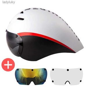 Casques de cyclisme Aero Goggles Casque de vélo TT Triathlon Casques de vélo de route Timetrial Racing Casque d'équitation avec lentille Équipement de vélo L240109