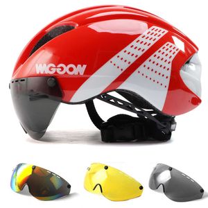 Casques de cyclisme Aero ultra-léger lunettes TT casque de vélo de route dans le moule course cyclisme vélo sport casque de sécurité contre la montre cyclisme Helme P230419