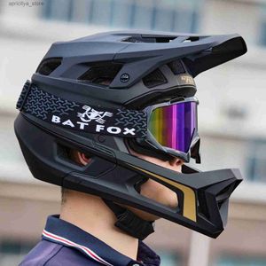 Casques de cyclistes Bat Casque Full Face MTB DH Downhill Bicyc Helmet Casco Bicicta Mountain Bike Moto Cross Cycling Casques pour Motocross L48