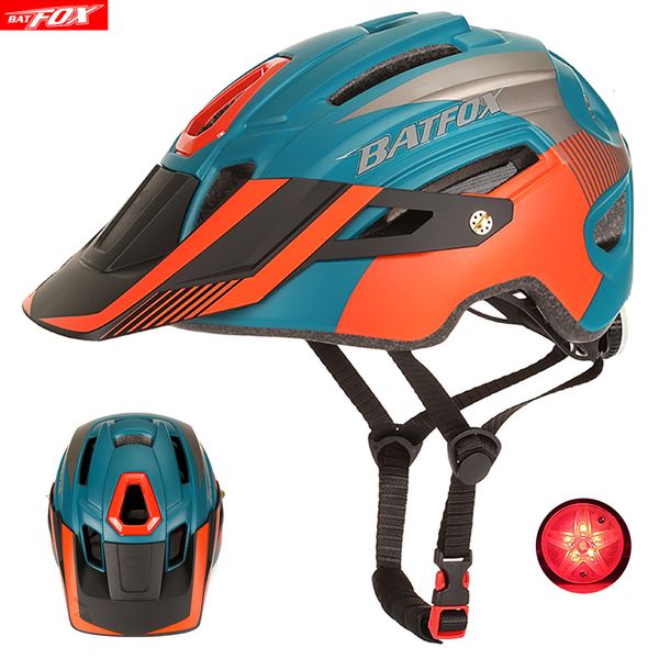 Casques de vélo BATFOX casques de vélo pour hommes femmes casque de VTT vélo intégralement moulé orange vtt lumière casco vtt 230717