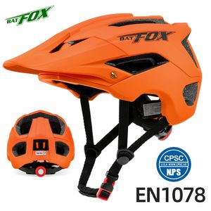 Casques de vélo BATFOX VTT Casque de vélo orange Vélo Sports Sécurité casques pour hommes VTT casco vtt capacete ciclismo 230801