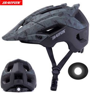 Cascos de ciclismo BATFOX MTB casco de ciclismo bicicleta de carretera kask nuevos cascos de bicicleta para hombres M / L 56-62CM ajustable integrado casco de bicicleta de montaña P230419