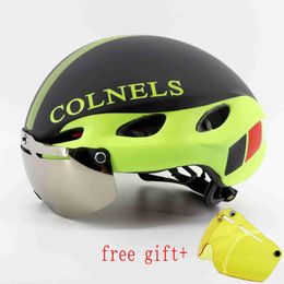 Cycling Helmets Bicycle Aero Helmet Mountain Cycling Men and Women Bil Goggles Race Road Bike Helm met lens Casco Ciclismo MTB Rijveiligheidshoed J230422