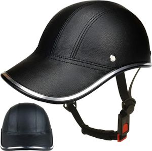 Casques de cyclisme Casquette de baseball de vélo casque moto tout-terrain vélo électrique ABS sécurité en cuir avec sangle réglable adapté aux hommes et femmes adultes 231011