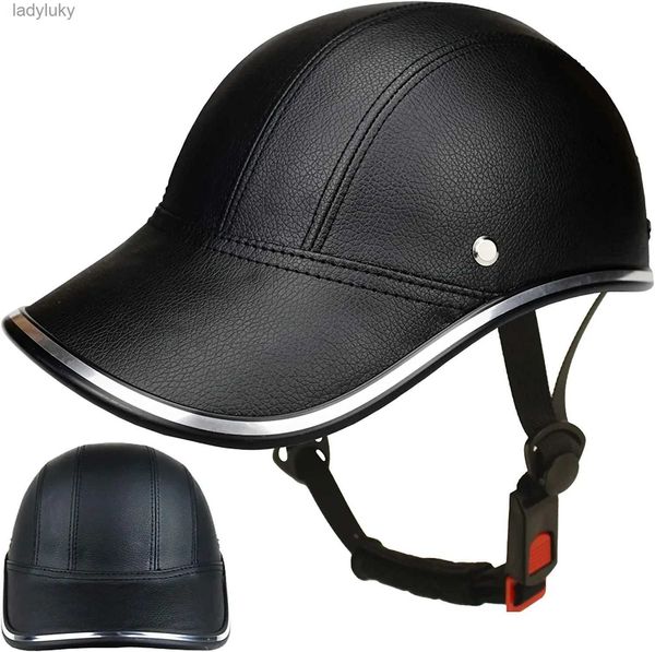 Cascos de ciclismo Gorra de béisbol para bicicleta Cascos Motocross Bicicleta eléctrica Casco de seguridad para ciclismo de cuero ABS con correa ajustable para hombres adultos Mujeres L240109